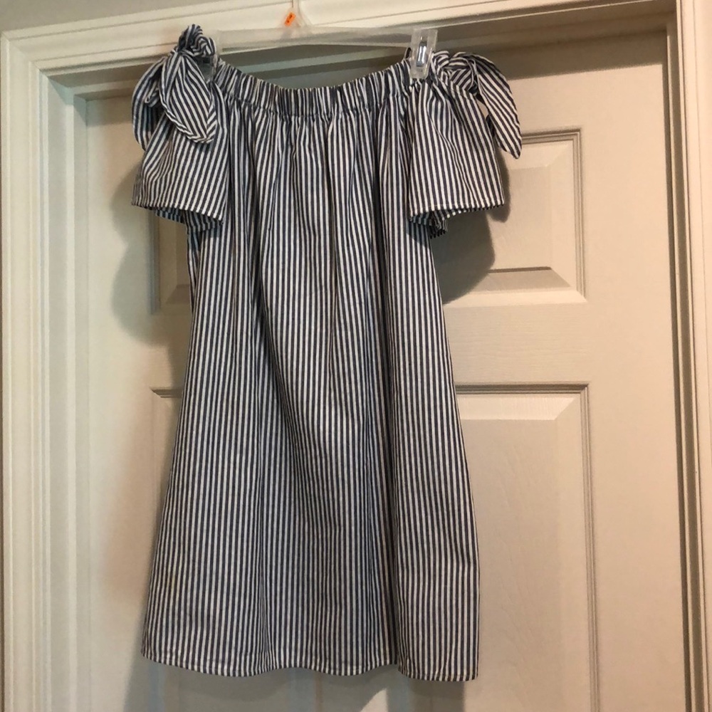 Striped off the shoulder dress